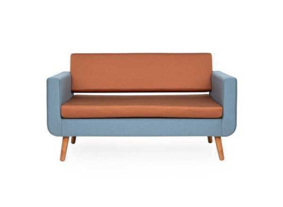 Gray-Orange Sofa Luxury 3-Seater Designer Couch Living room Upholstery 3-seater